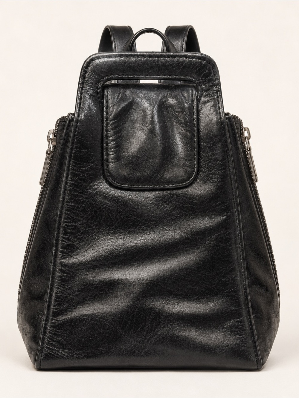 HOBO Black Leather Backpack Slouchy Vintage Style. - Picture 1 of 13
